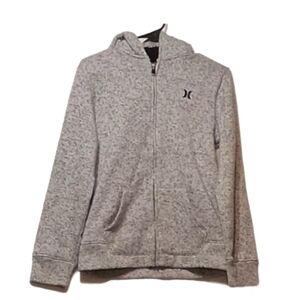 Hurley Full Zipper Hoodie Grey w/ Black Kid L